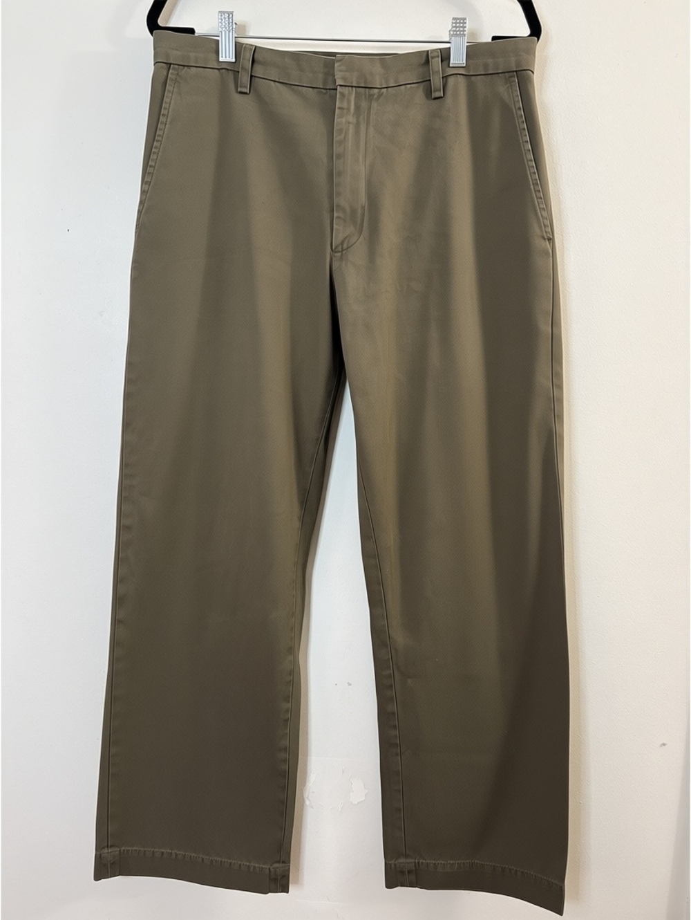 Banana Republic Men’s Chino Pants 35x32 Brown Olive 100% Cotton Flat Front 2007
